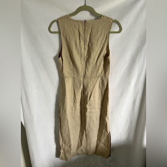 Michael Stars Women Hilary Sleeveless Shift Dress Linen V Neck Tan XS - Picture 12 of 12